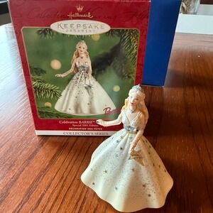 Hallmark Keepsake Celebration Barbie Ornament 2001‎ Special Edition White Gown